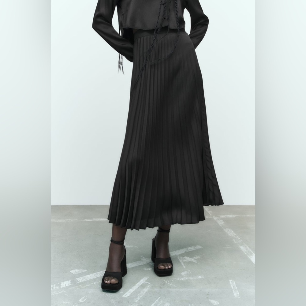 Zara pleated midi skirt (xs)